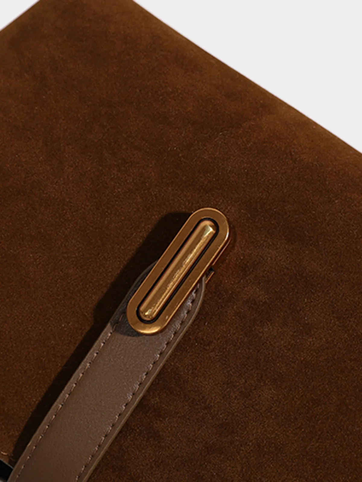 Top Handle Suede Compartment Bag sold by COMMENSE product image thumbnail 5