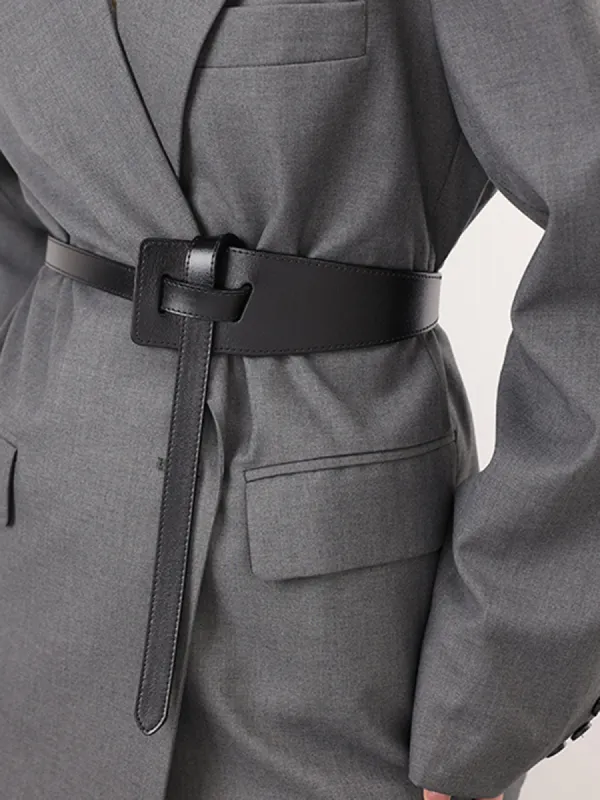 Asymmetrical Knotted Leather Belt sold by COMMENSE