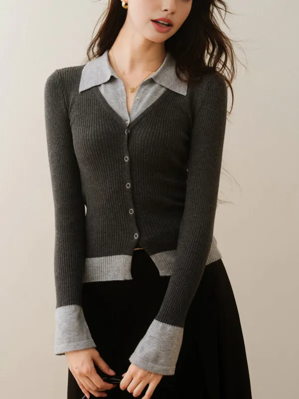 2 in 1 Color Block Knit Top sold by COMMENSE