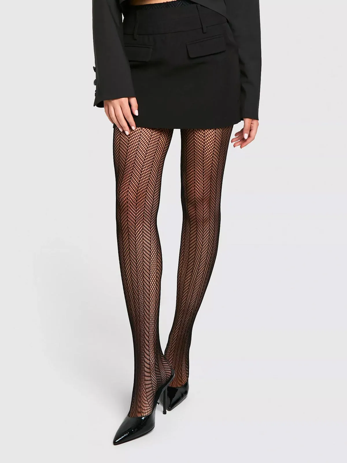Fishbone-Pattern Sheer Tights sold by COMMENSE product image thumbnail 3