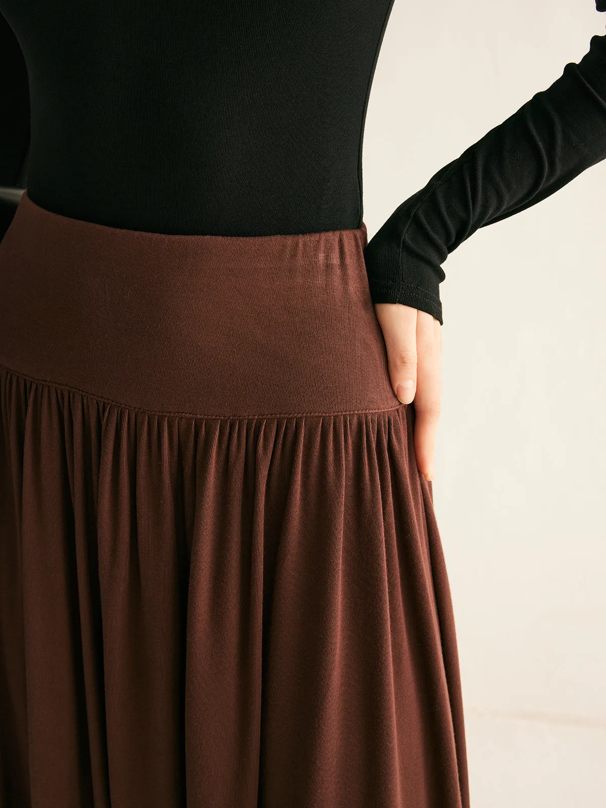 Pleated Jersey Midi Skirt sold by COMMENSE product image thumbnail 4