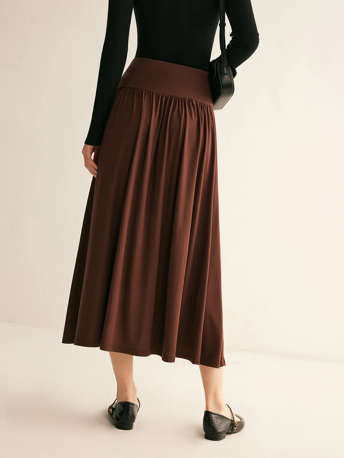Pleated Jersey Midi Skirt sold by COMMENSE product image thumbnail 5