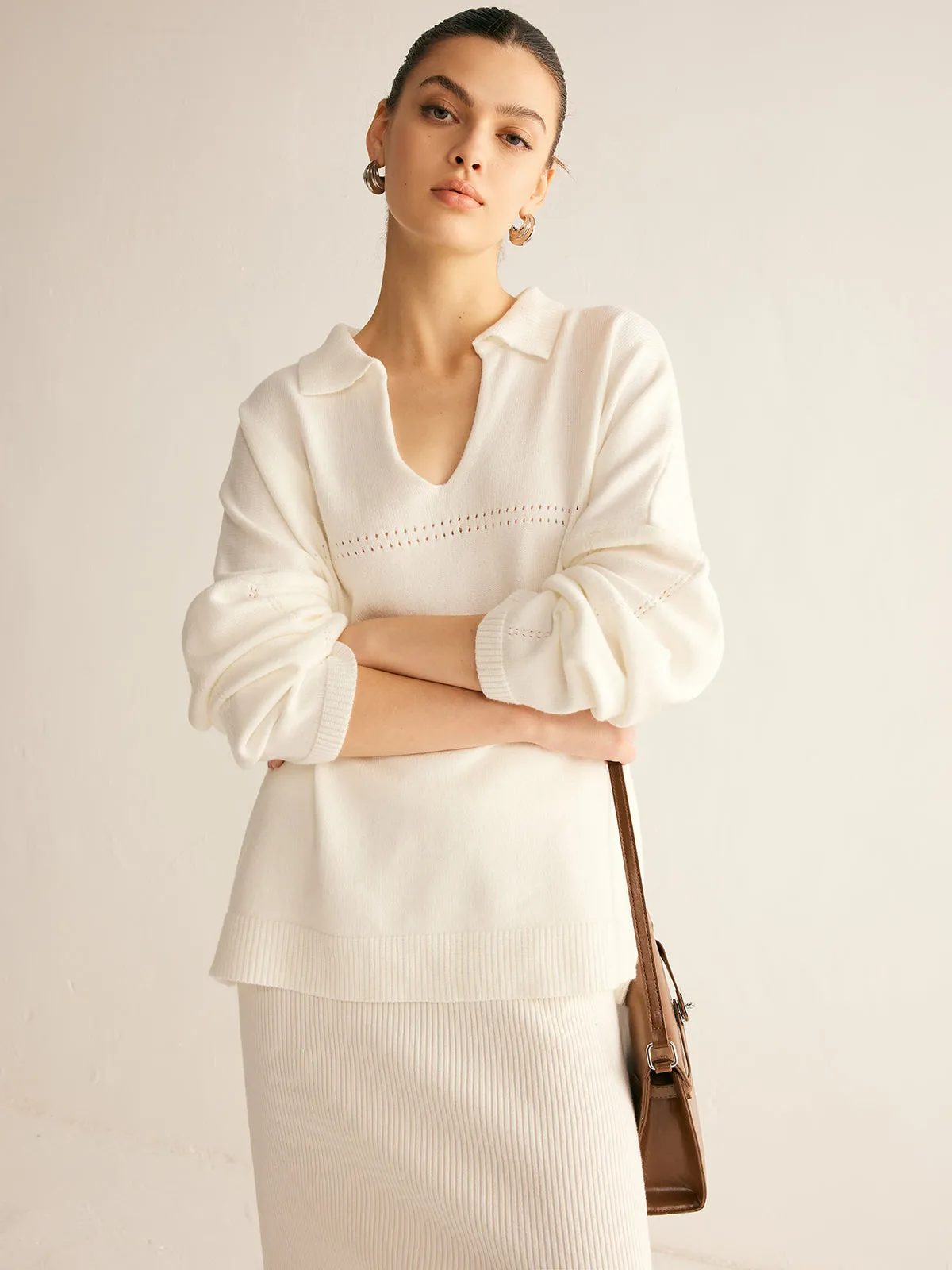 Minimalist Knit Midi Skirt Set sold by COMMENSE product image thumbnail 4