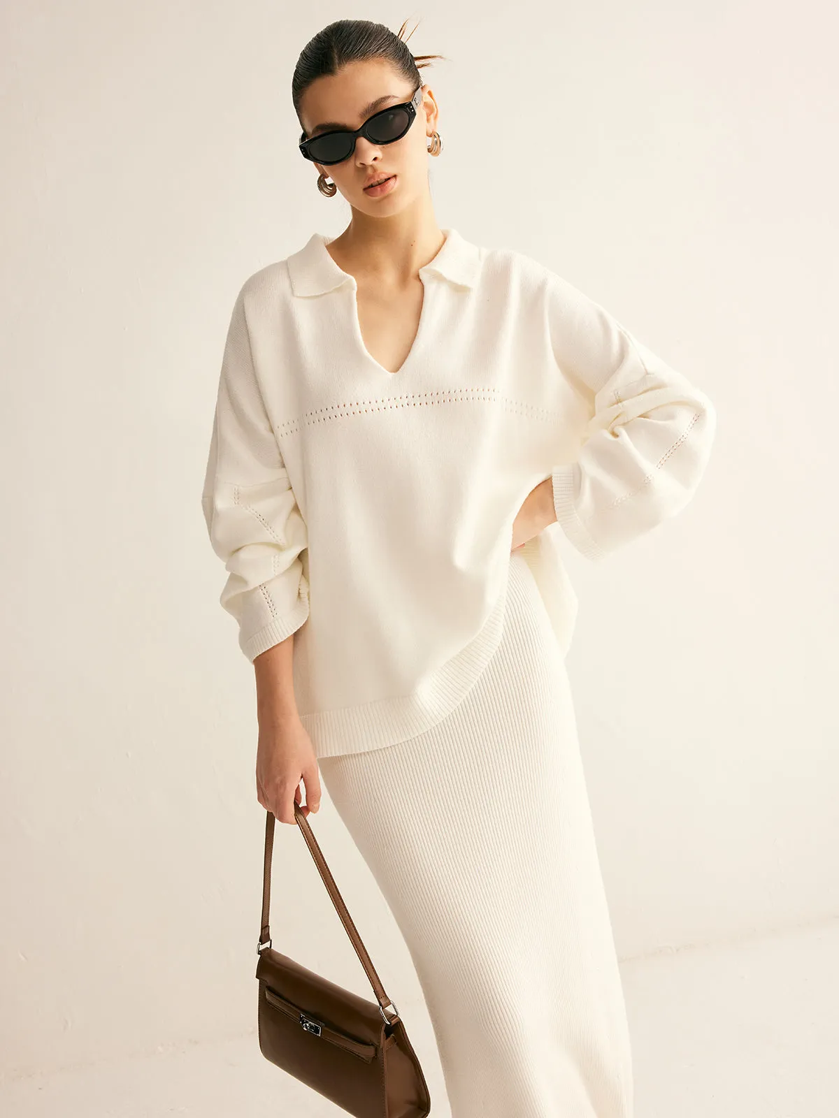 Minimalist Knit Midi Skirt Set sold by COMMENSE product image thumbnail 3