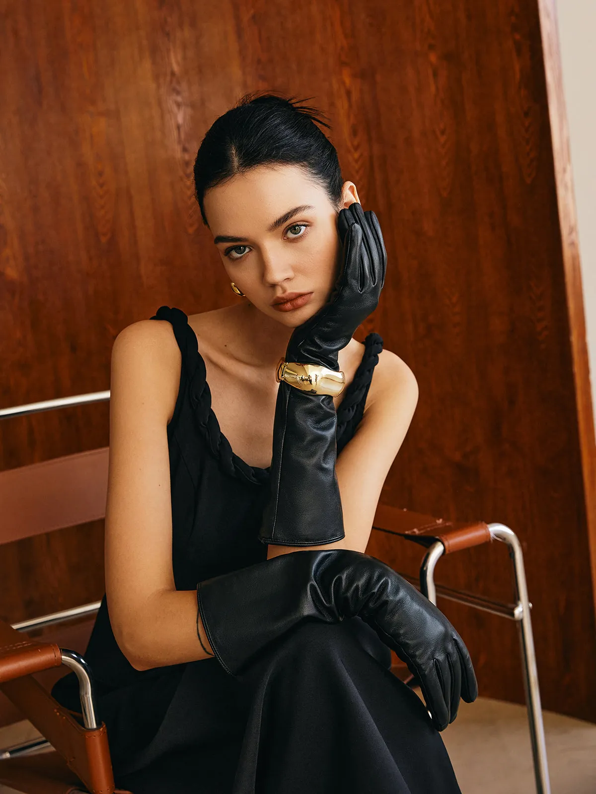 Sheepskin Fleece Lined Long Gloves sold by COMMENSE product image thumbnail 3