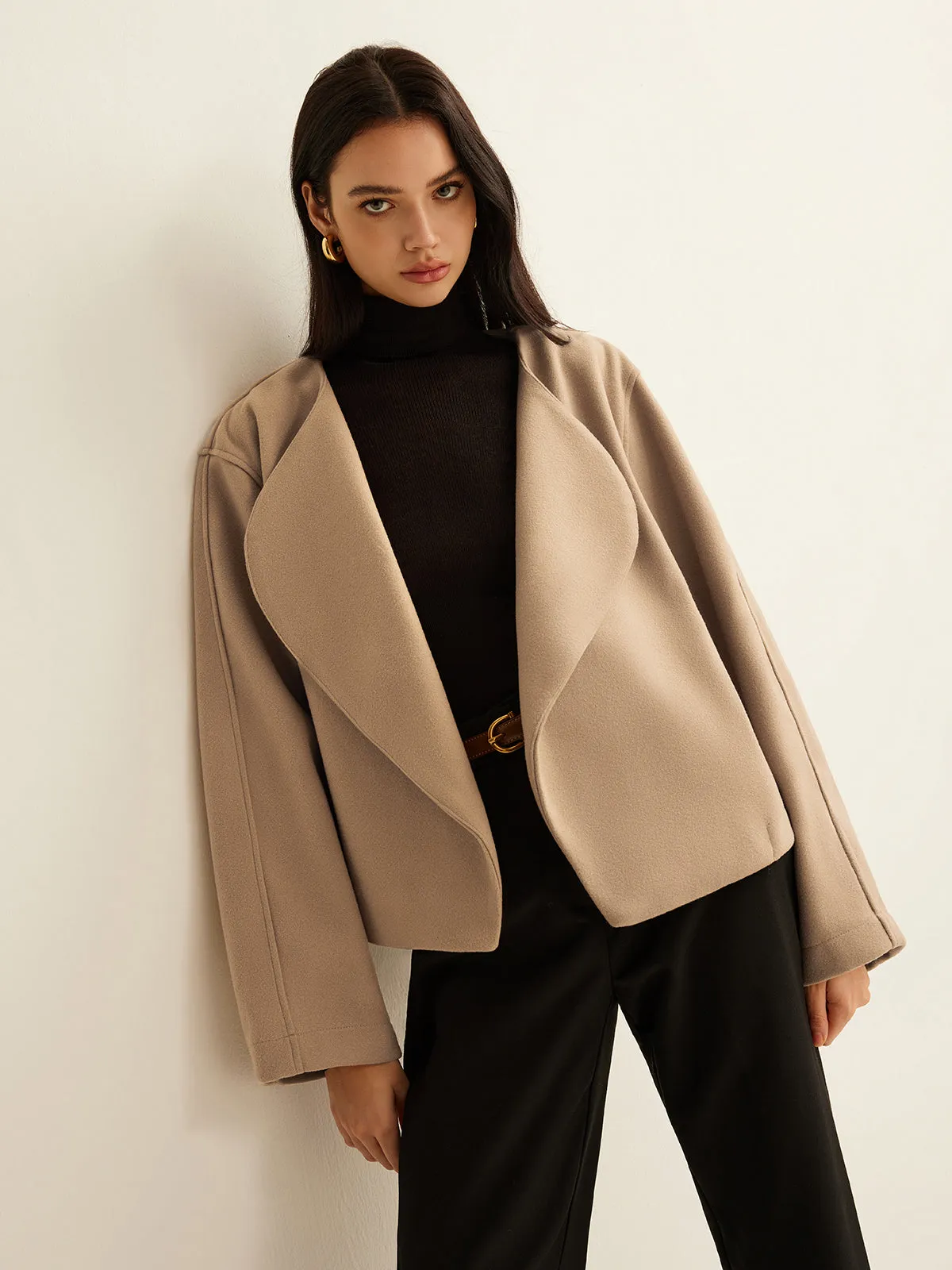 Plain Lapel Shift Jacket sold by COMMENSE product image thumbnail 3