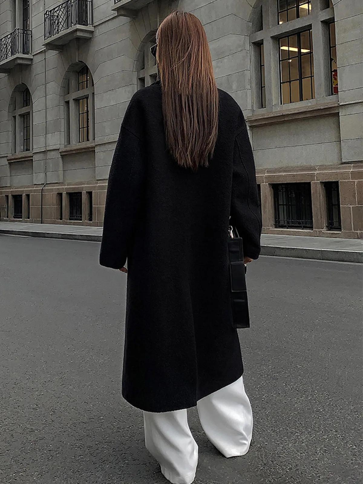 Wool-Blend Tweed Long Coat sold by COMMENSE product image thumbnail 3