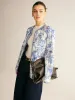 Boheme Printed Contrast Trim Winter Coat sold by COMMENSE
