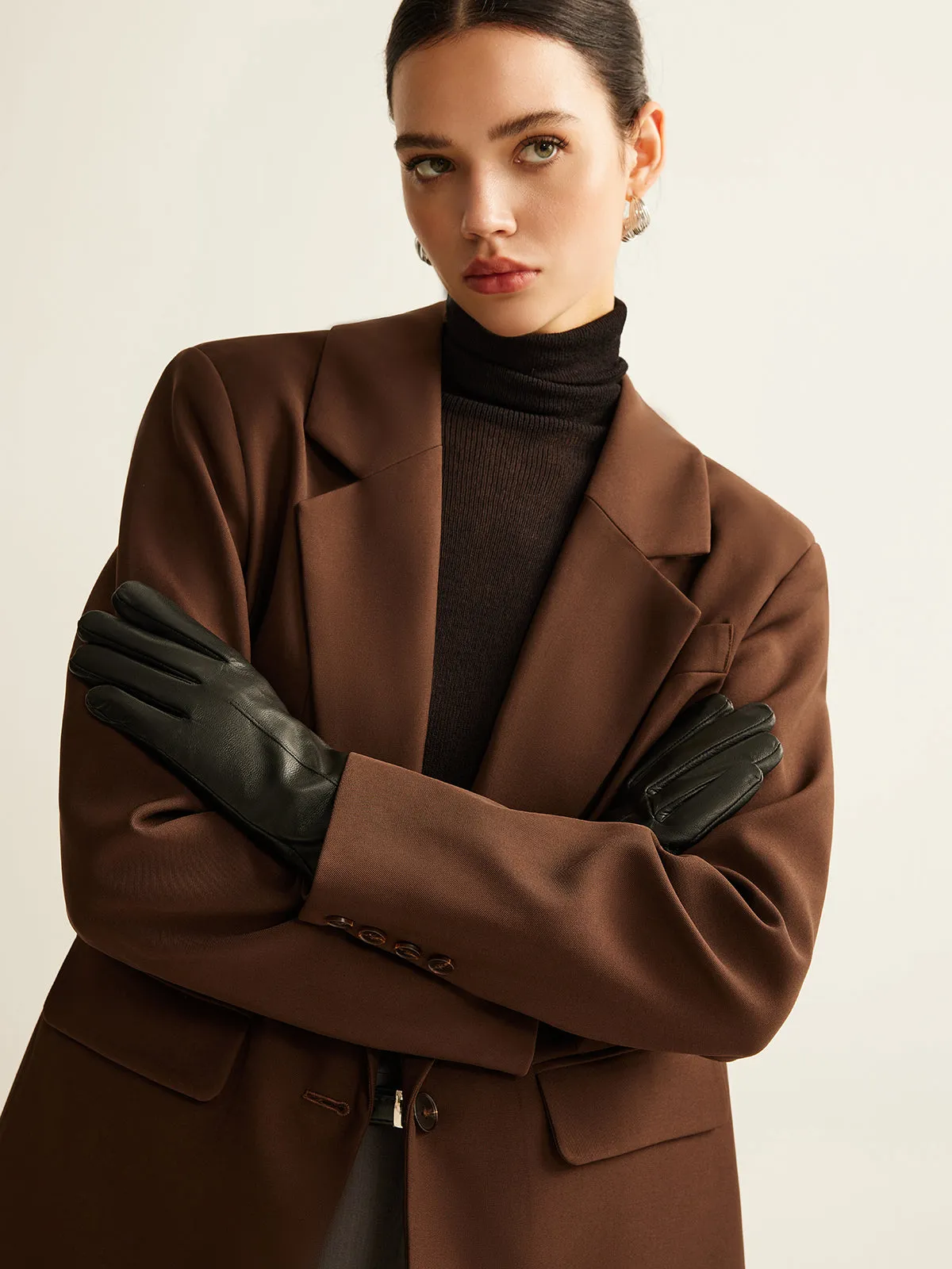 Goatskin Windproof Fleece Lined Gloves sold by COMMENSE product image thumbnail 4