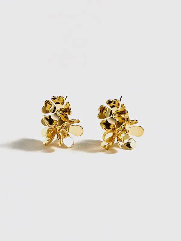 Retro Metal Flower Stud Earrings sold by COMMENSE