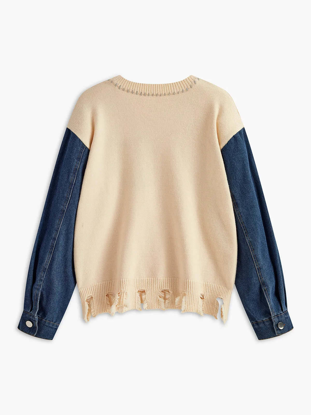 Heart Embroidery Panel Sweater sold by COMMENSE product image thumbnail 3