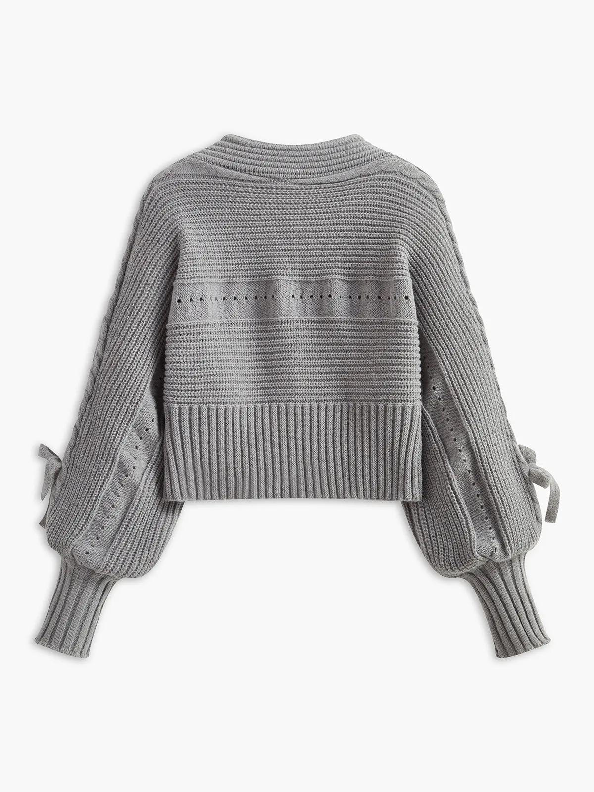 Cable-Knit V-Neck Button Cardigan sold by COMMENSE product image thumbnail 2