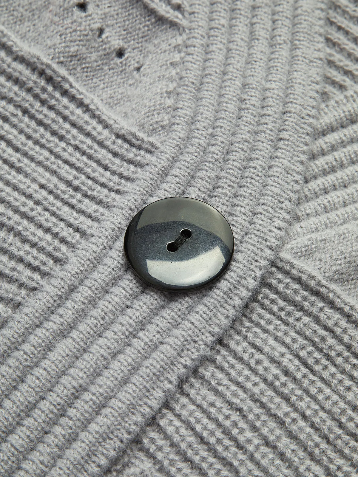 Cable-Knit V-Neck Button Cardigan sold by COMMENSE product image thumbnail 3