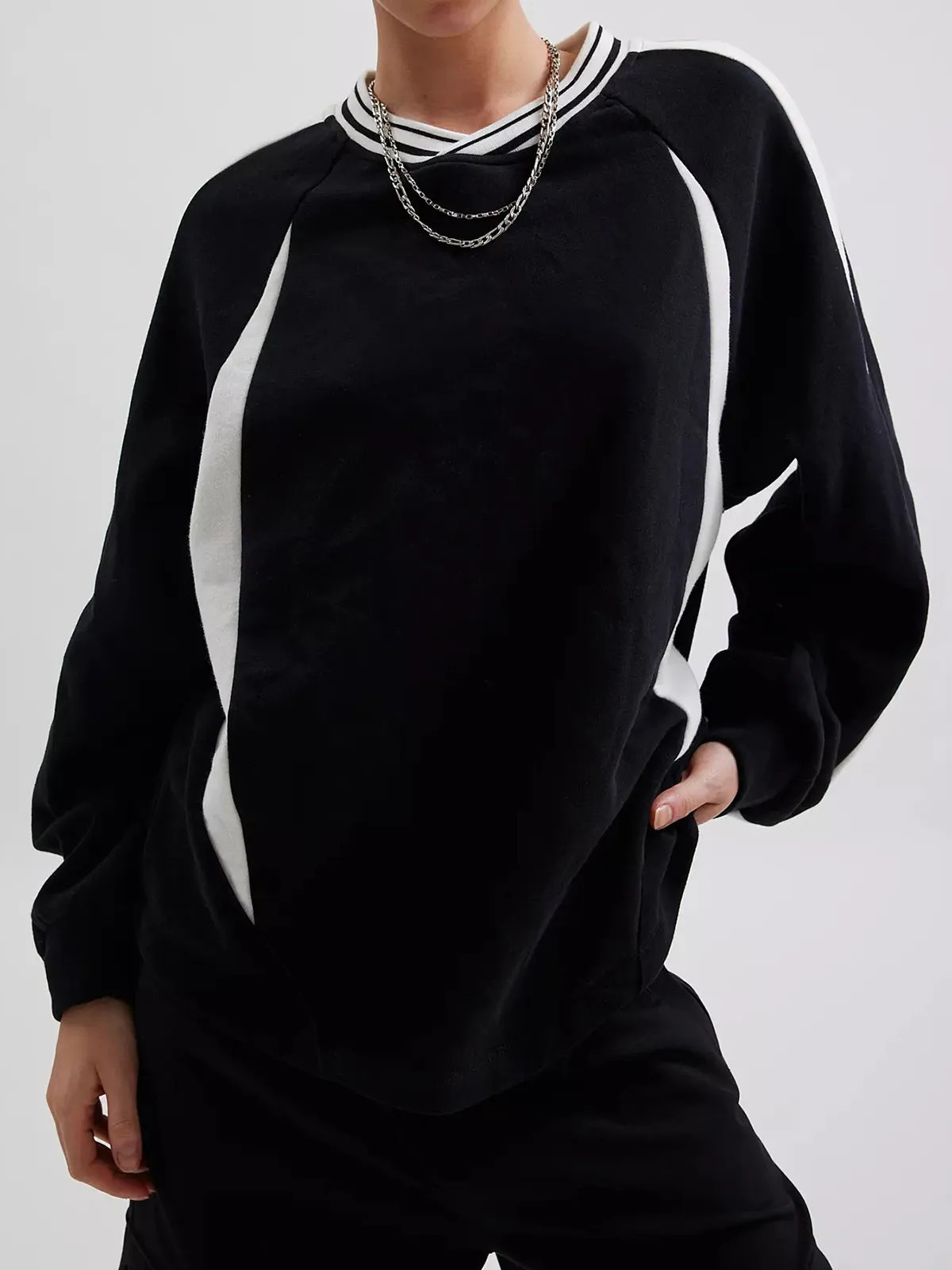 Color Block Sweatshirt sold by COMMENSE product image thumbnail 4