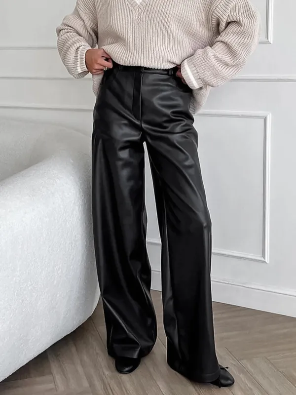 Versatile Faux Leather Pants sold by COMMENSE