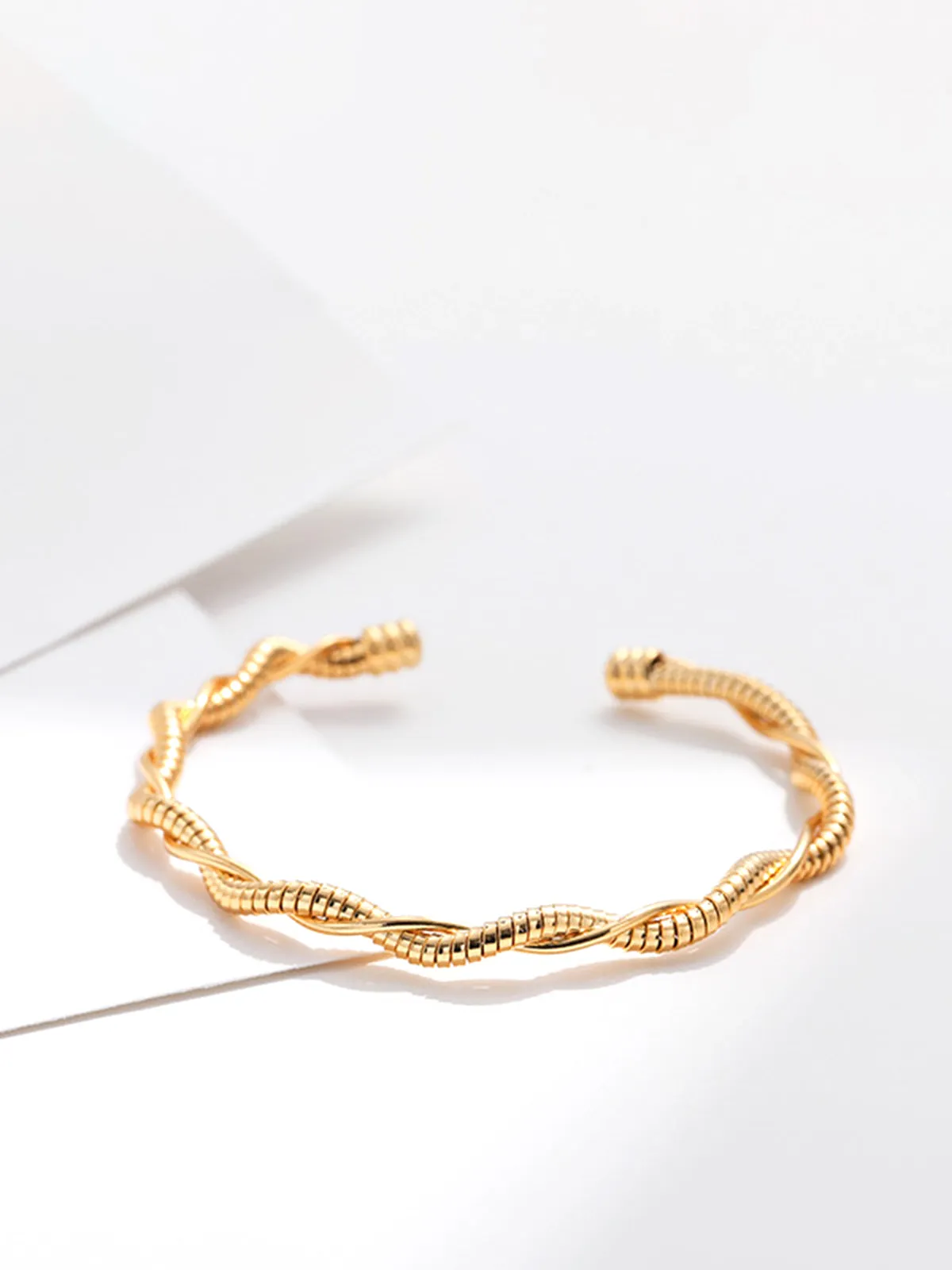 Minimalist Twist Open Bracelet sold by COMMENSE product image thumbnail 4