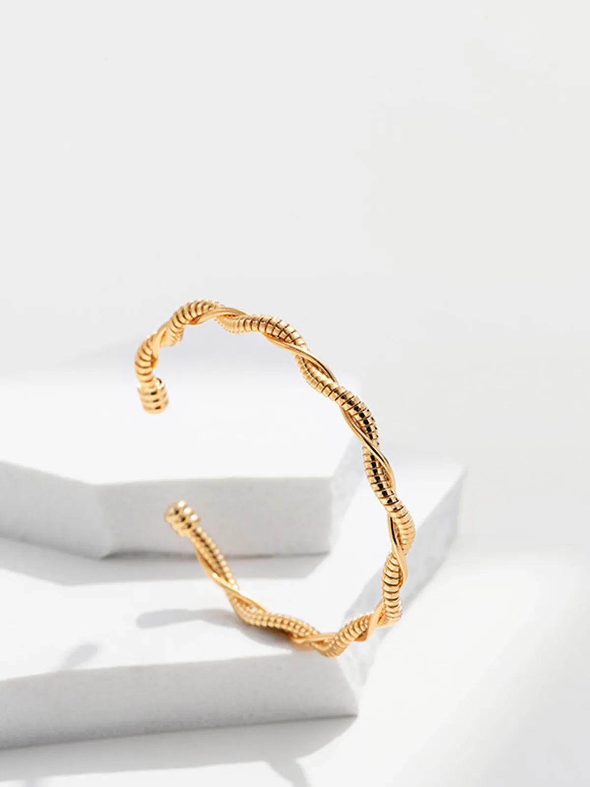 Minimalist Twist Open Bracelet sold by COMMENSE product image thumbnail 3