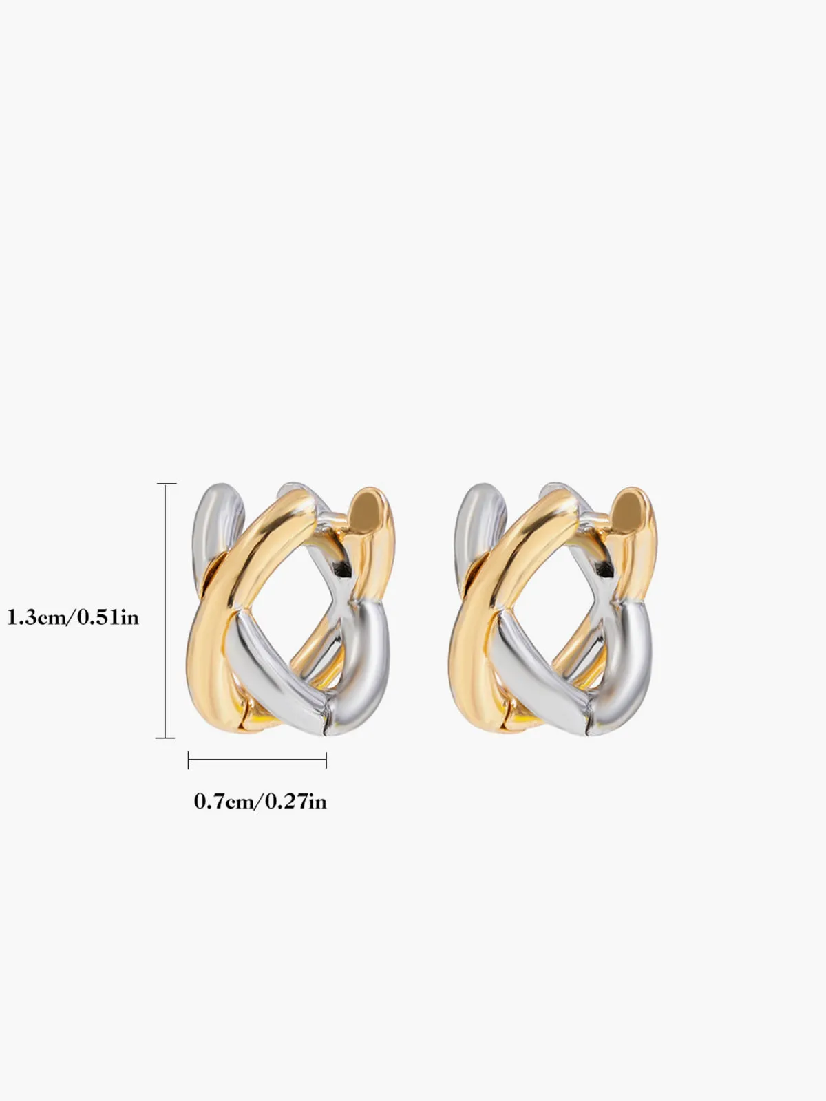 Two-Tone Criss Cross Ear Cuff sold by COMMENSE product image thumbnail 4
