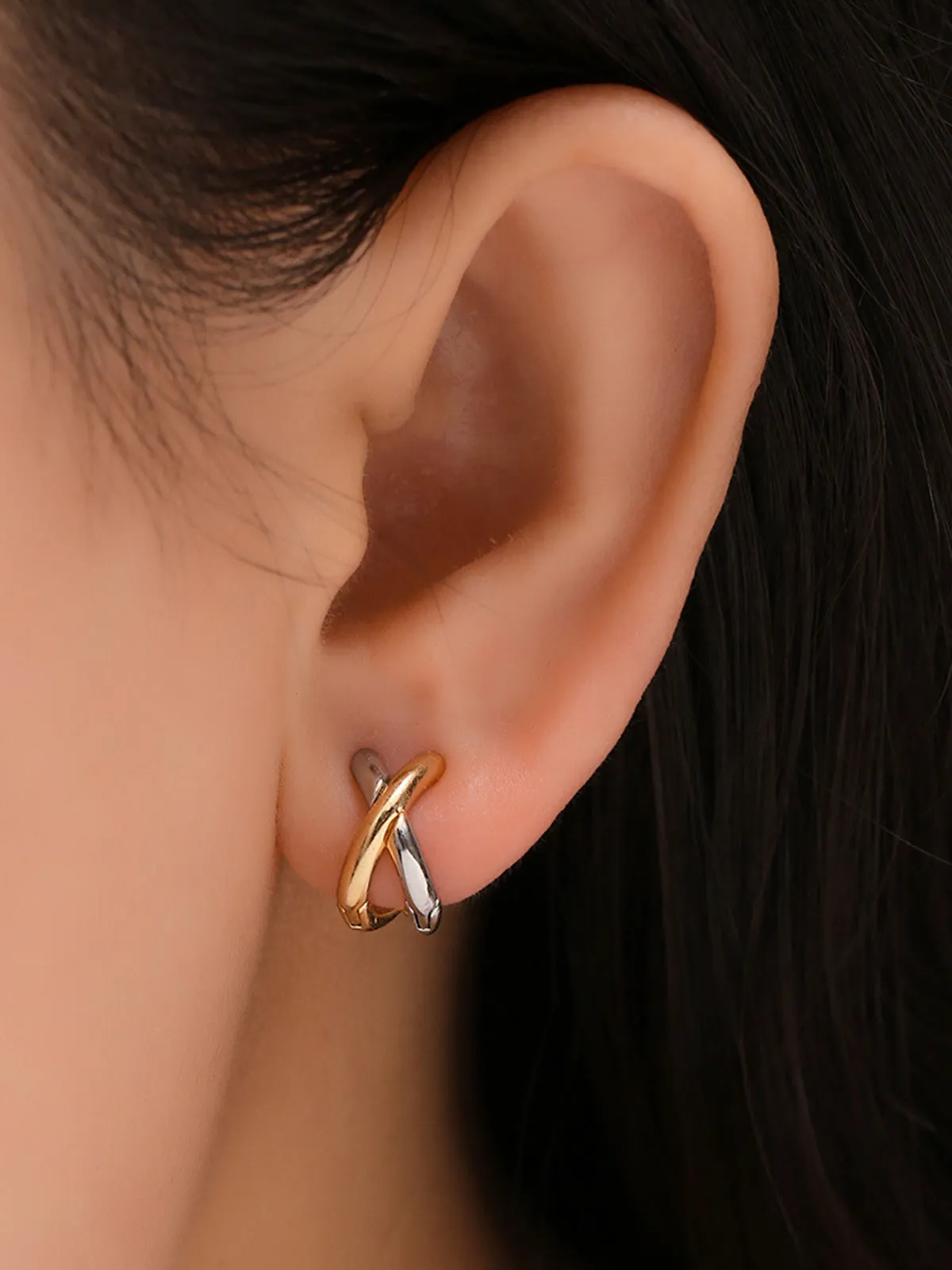 Two-Tone Criss Cross Ear Cuff sold by COMMENSE product image thumbnail 2