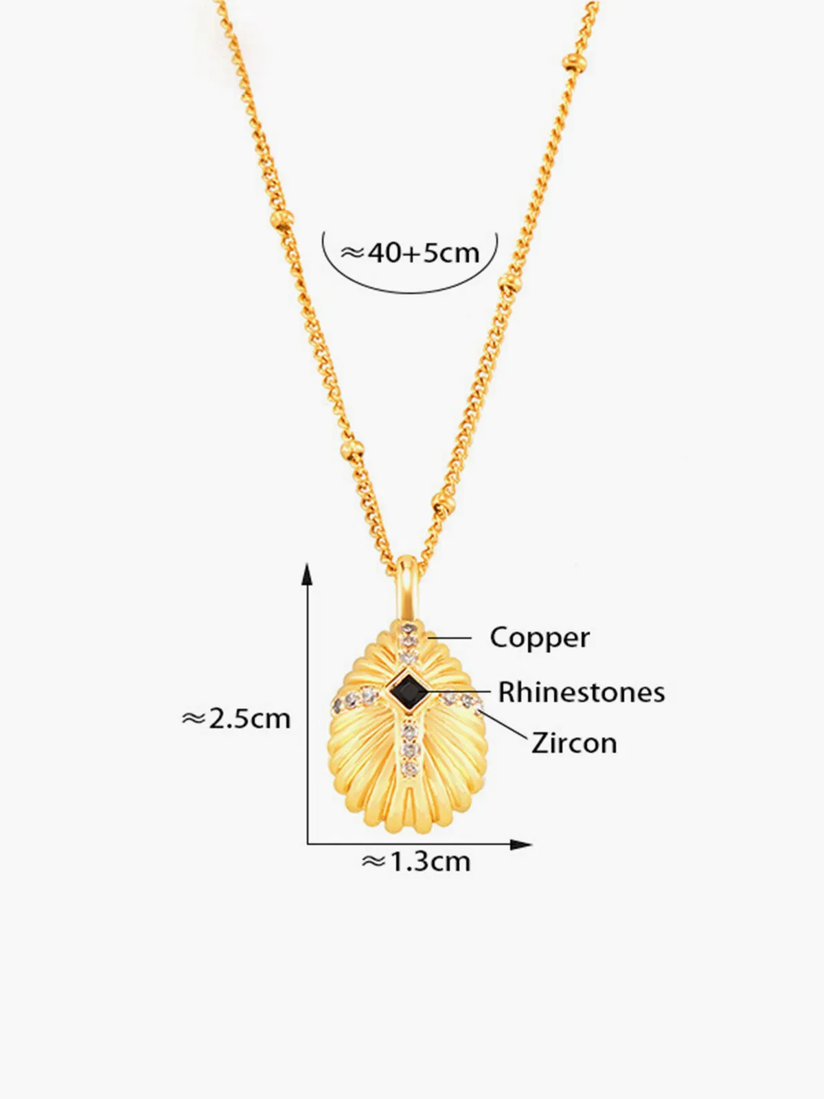 Shell Cross Set Diamond Pendant Necklace sold by COMMENSE product image thumbnail 3