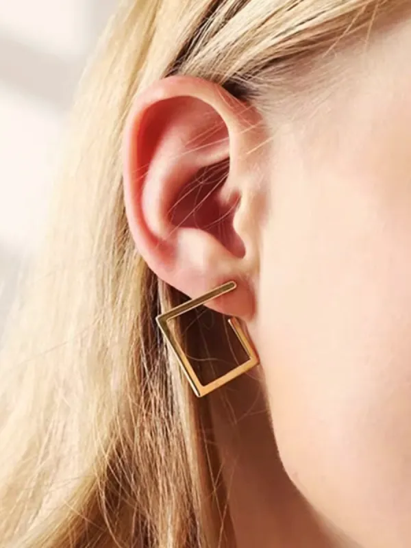 Minimalist Square Drop Earrings sold by COMMENSE
