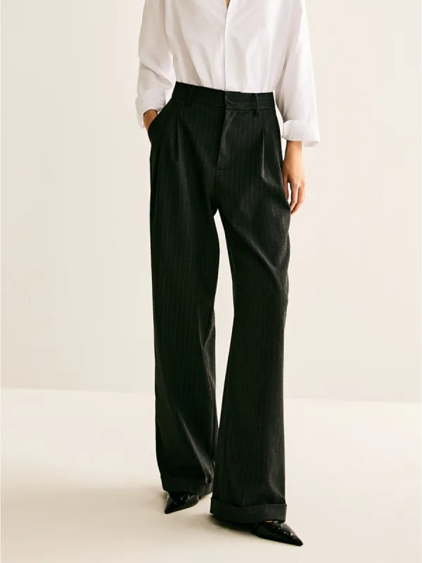 Pinstripe Drape Pants sold by COMMENSE