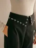 Metal-Decor Zipper Straight Pants sold by COMMENSE