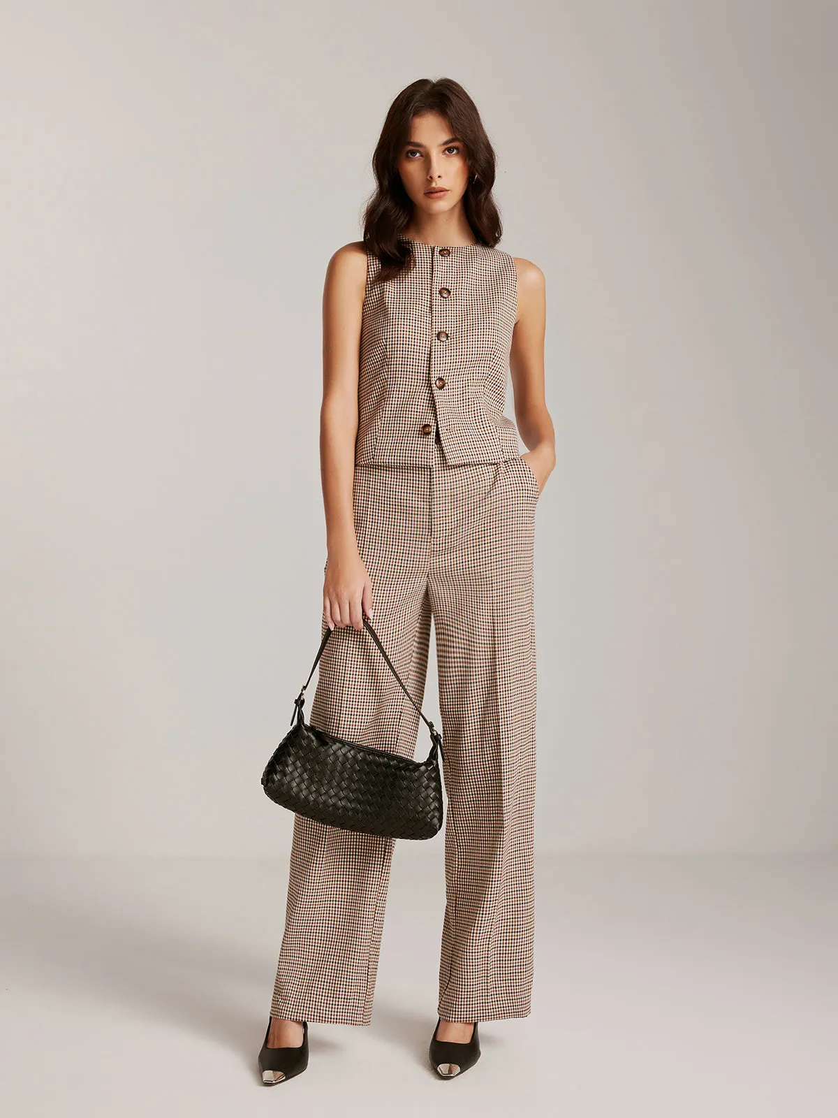 Elegant Plaid Button Vest sold by COMMENSE product image thumbnail 2