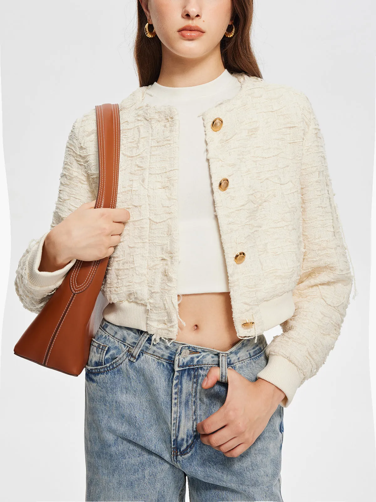 Elegant Breasted Crop Blazer sold by COMMENSE