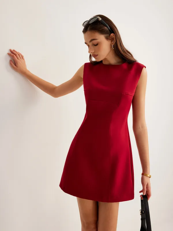 Plain Zipper Tank Short Dress sold by COMMENSE