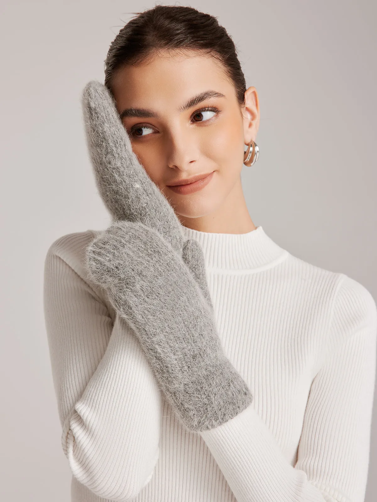Plush Warm Rabbit Fur Gloves sold by COMMENSE