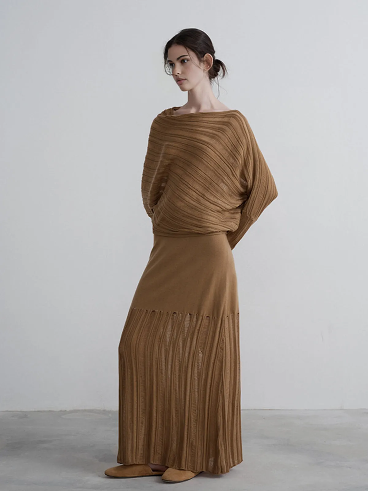 Boheme Asymmetrical Neck Loose Sweater sold by COMMENSE product image thumbnail 4