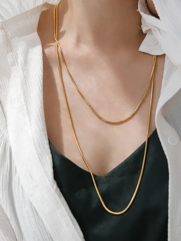 Snake Chain Layered Necklace sold by COMMENSE