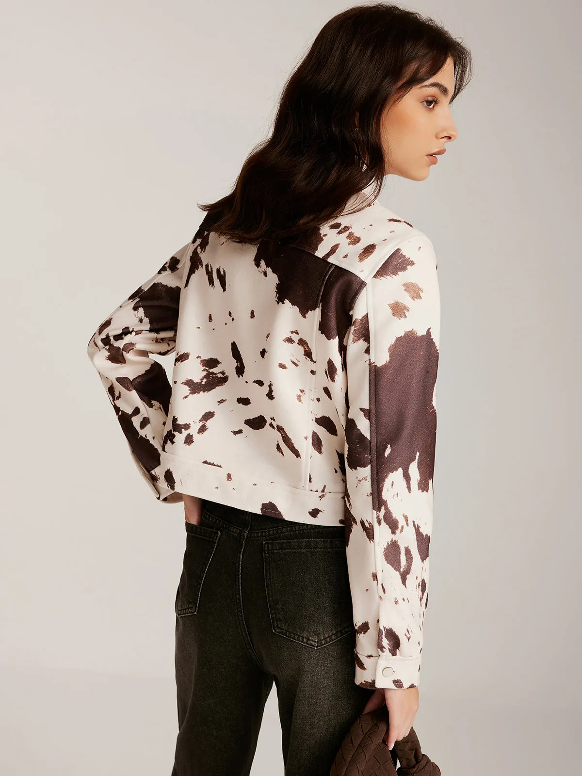 Cow Printed Tweed Short Jacket sold by COMMENSE product image thumbnail 4
