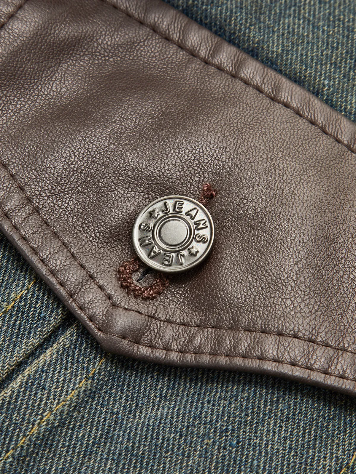 Vintage Contrast Trim Lapel Denim Jacket sold by COMMENSE product image thumbnail 3