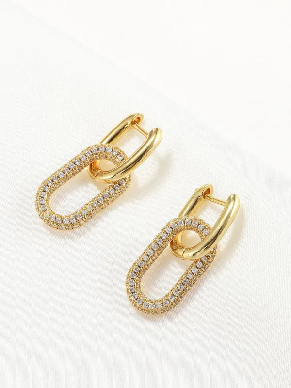 Zircon Hoop Pendant Earrings sold by COMMENSE