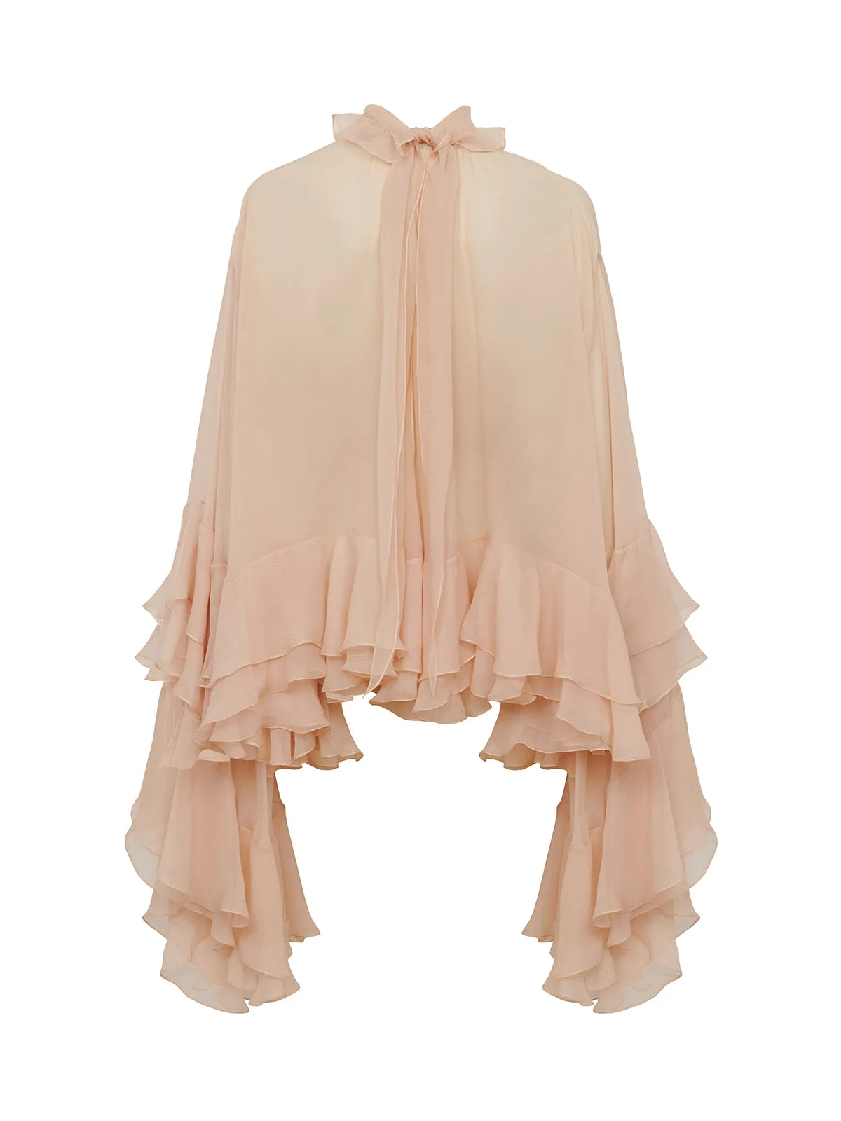 Turtleneck Ruffle Chiffon Shirt sold by COMMENSE product image thumbnail 4
