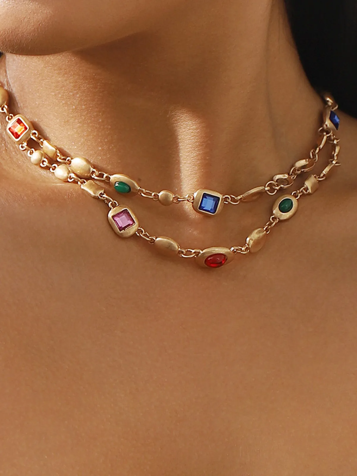 Double-Layer Colorful Beaded Necklace sold by COMMENSE