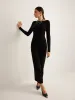 Bow Open Back Knit Dress sold by COMMENSE