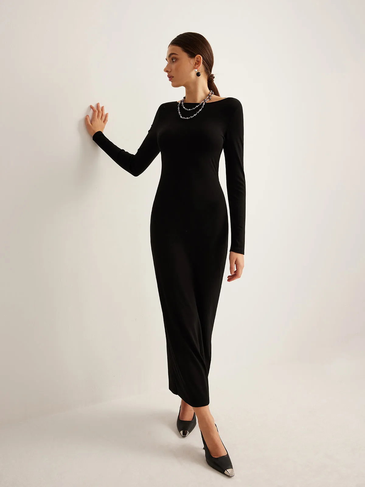 Bow Open Back Knit Dress sold by COMMENSE product image thumbnail 2