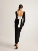 Bow Open Back Knit Dress sold by COMMENSE
