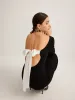 Bow Open Back Knit Dress sold by COMMENSE