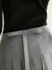 Pleated Slit Zipper Skirt sold by COMMENSE