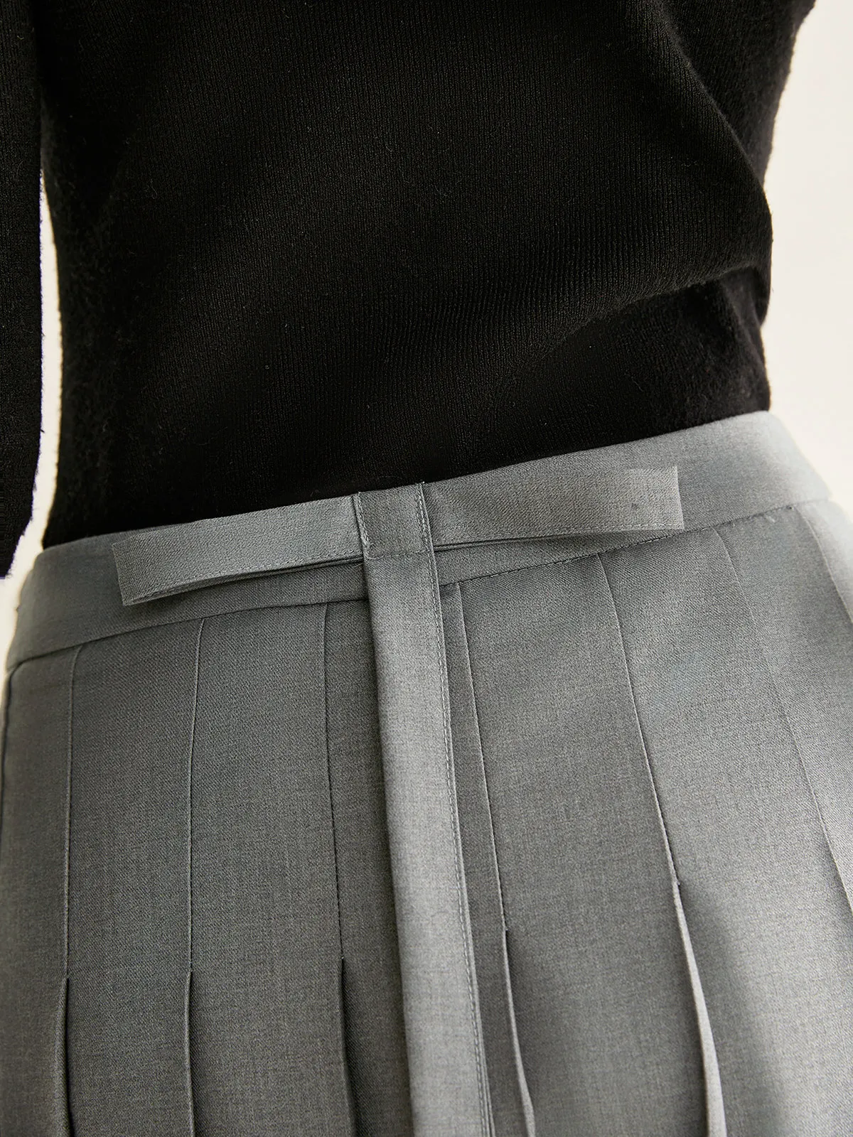 Pleated Slit Zipper Skirt sold by COMMENSE product image thumbnail 5