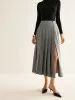 Pleated Slit Zipper Skirt sold by COMMENSE
