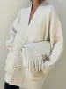 Elegant V-Neck Pockets Cardigan sold by COMMENSE