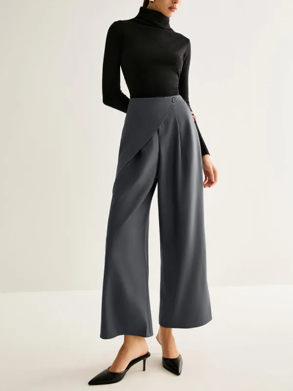 Asymmetrical Wide-Leg Pants sold by COMMENSE