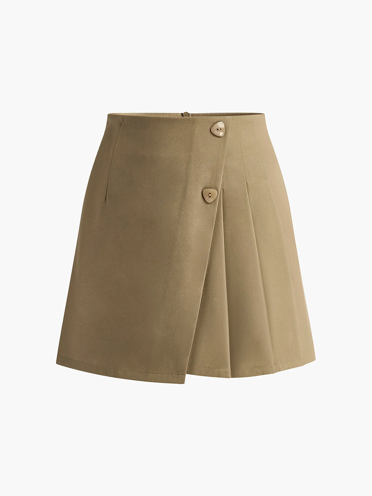 Back-Zipper Pleated Mini Skirt sold by COMMENSE