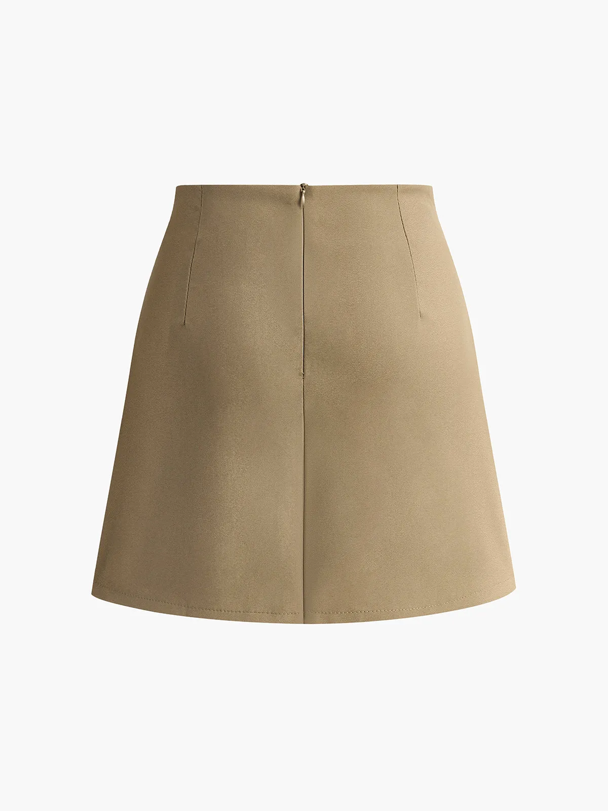 Back-Zipper Pleated Mini Skirt sold by COMMENSE product image thumbnail 2
