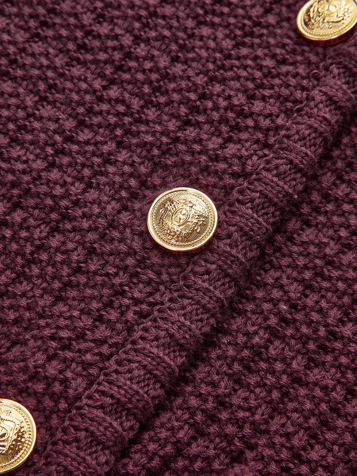 Golden-Button Textured Cardigan sold by COMMENSE product image thumbnail 2
